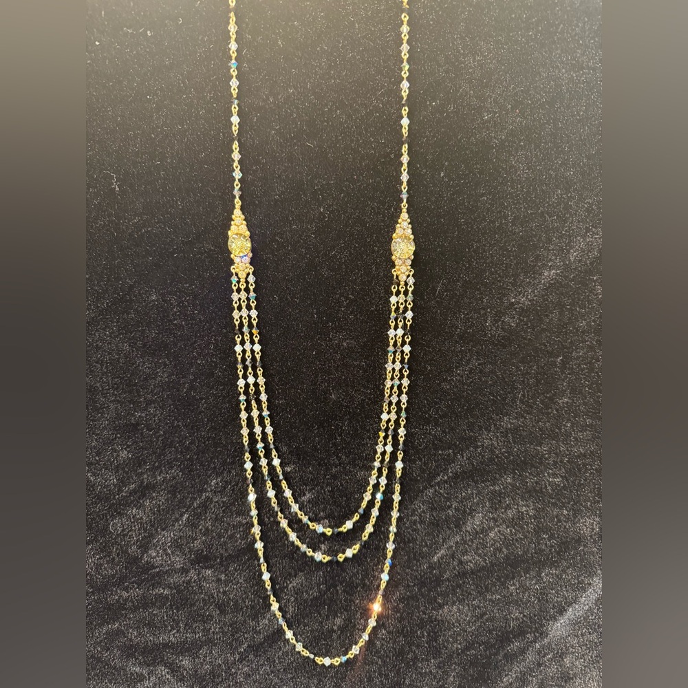 Virgins Saints & Angels Gold Multi-Strand Beaded Necklace with Sparkle